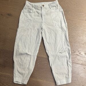 Melrose and Market Utility Pants Beige High Rise Straight Leg Ankle Casual Chic